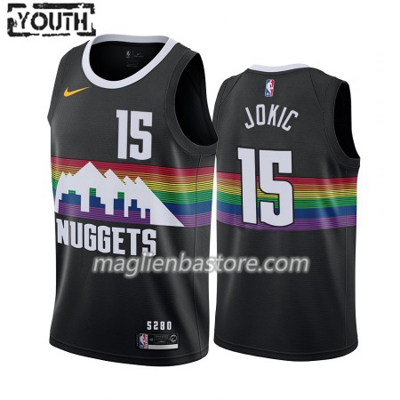 Maglia NBA Denver Nuggets Nikola Jokic 15 Nike 2019-20 City Edition Swingman - Bambino